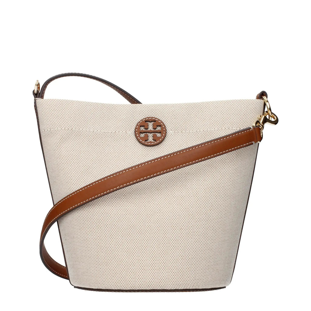 Sac bandoulière Tory Burch en tissu beige