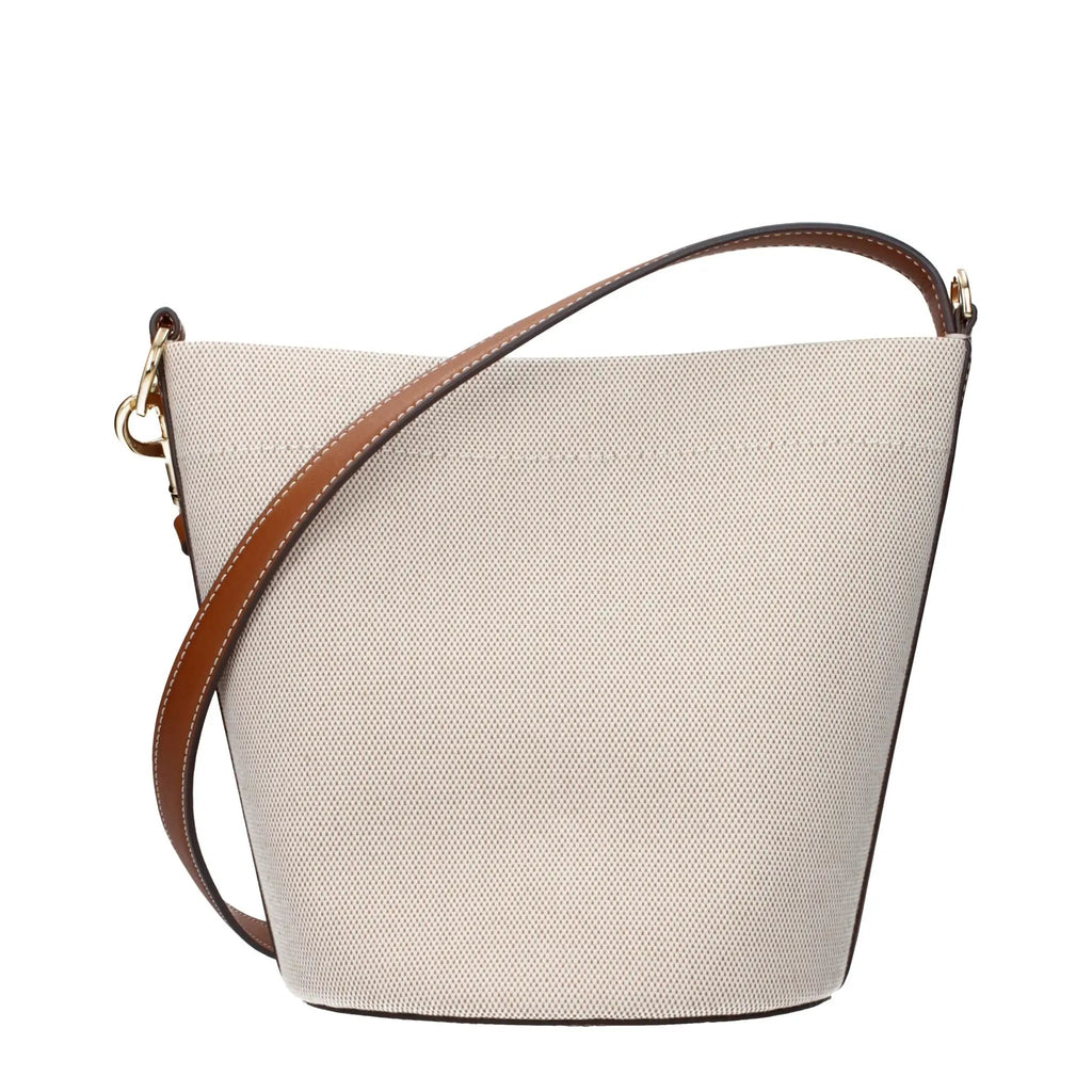 Sac bandoulière Tory Burch en tissu beige