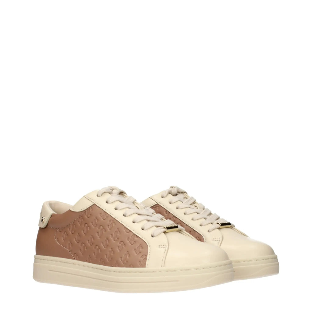 Baskets basses en cuir beige Jimmy Choo