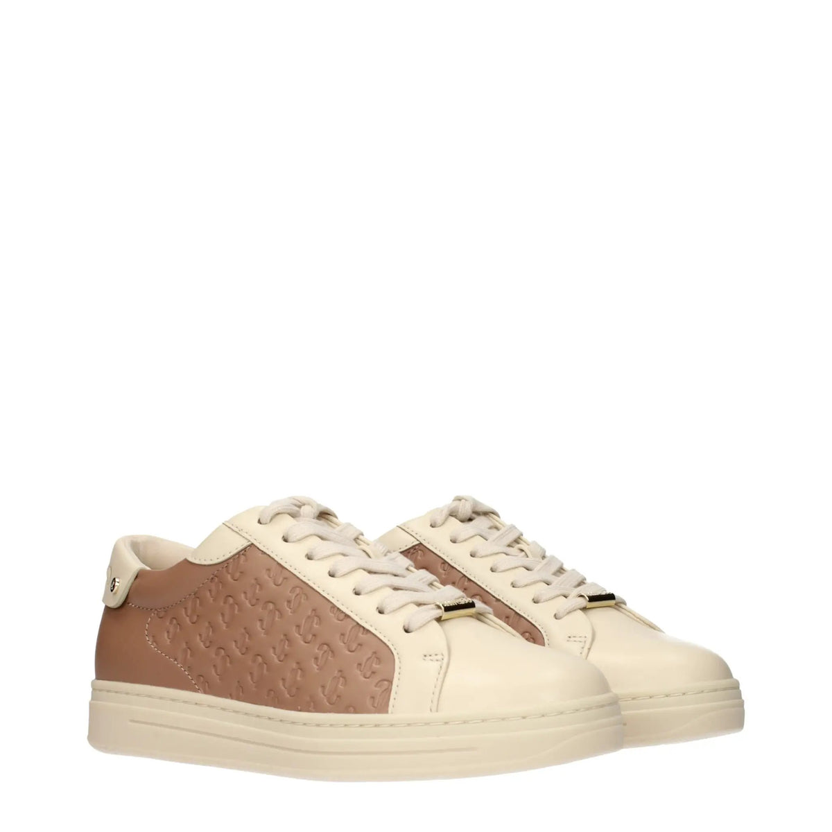 Baskets basses en cuir beige Jimmy Choo