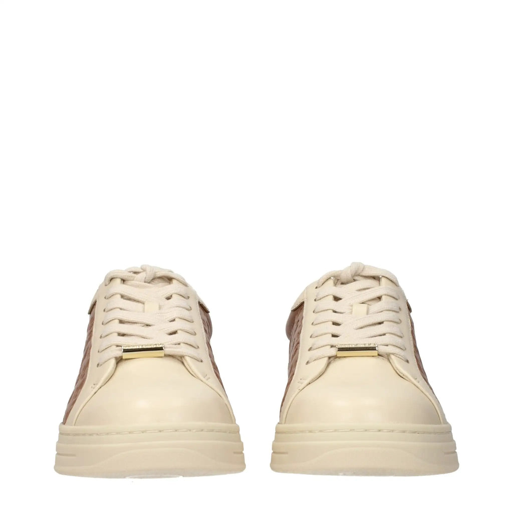 Baskets basses en cuir beige Jimmy Choo