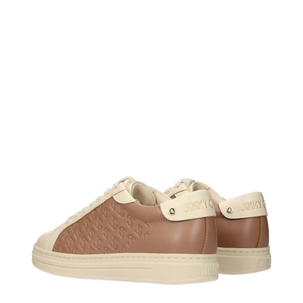 Baskets basses en cuir beige Jimmy Choo