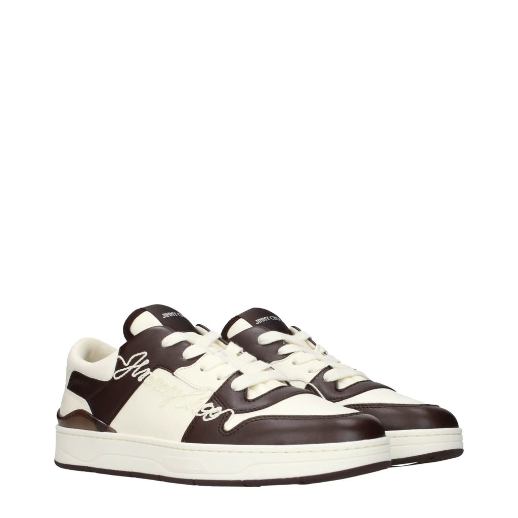 Baskets basses en cuir beige Jimmy Choo