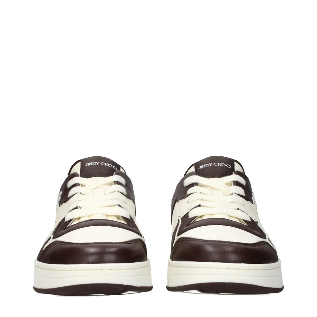 Baskets basses en cuir beige Jimmy Choo