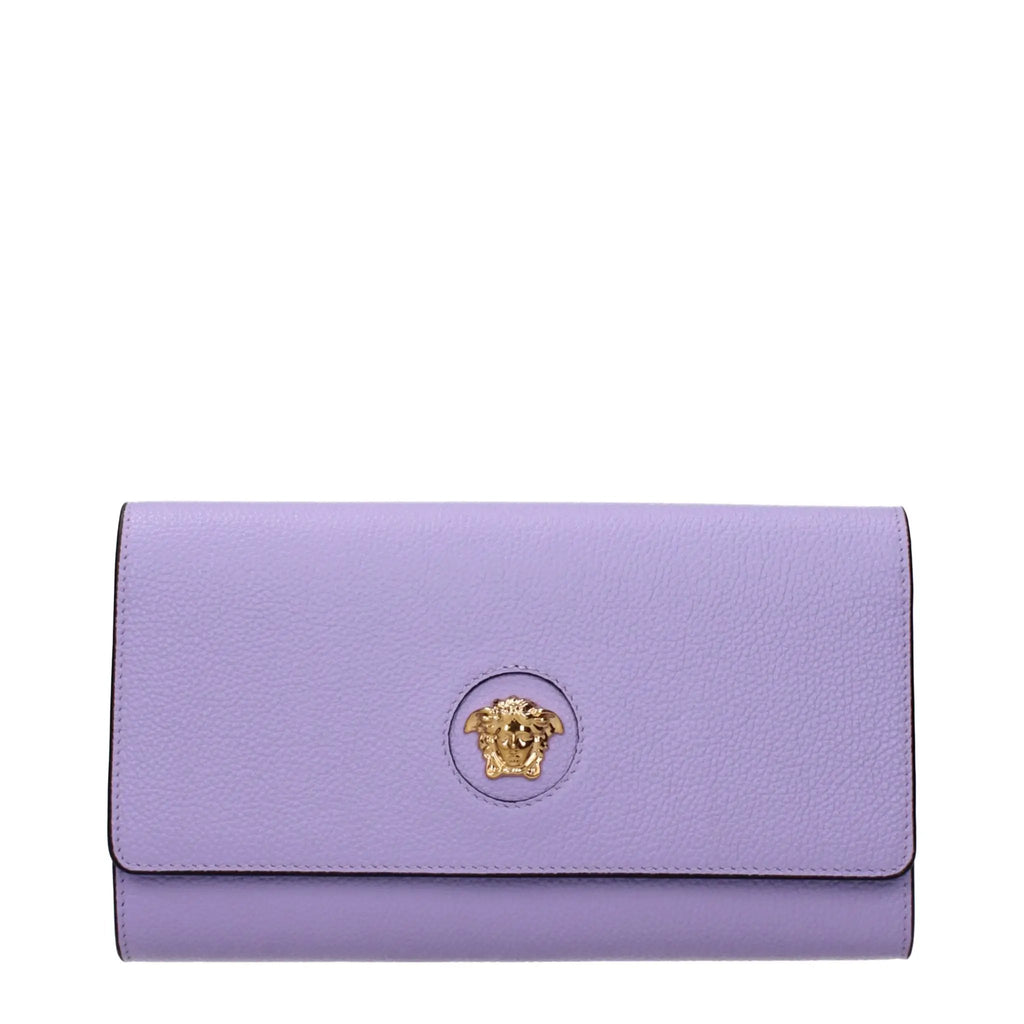 Pochette en cuir violet Versace