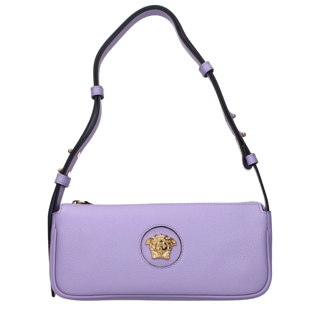 Sac porté épaule en cuir violet Versace