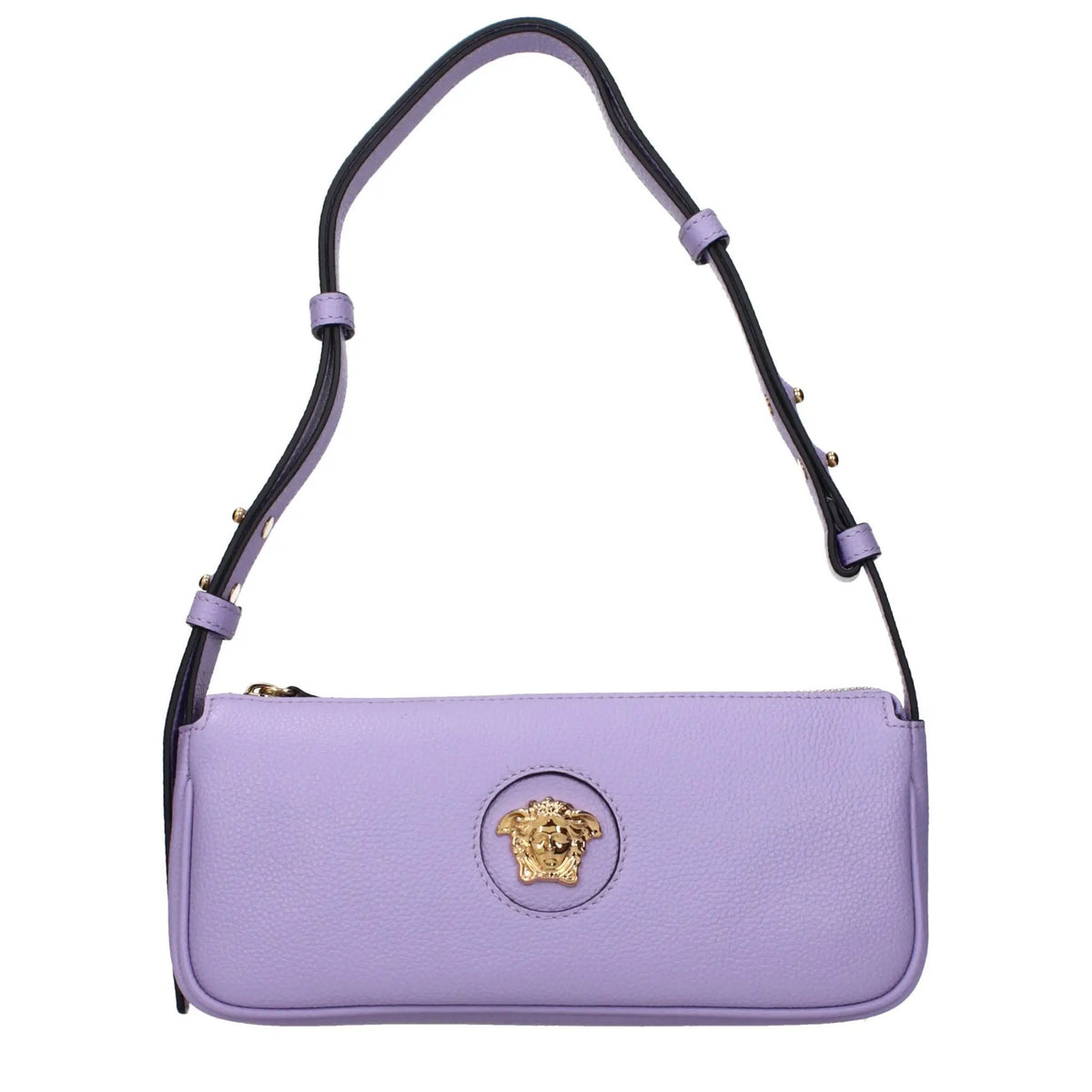 Sac porté épaule en cuir violet Versace