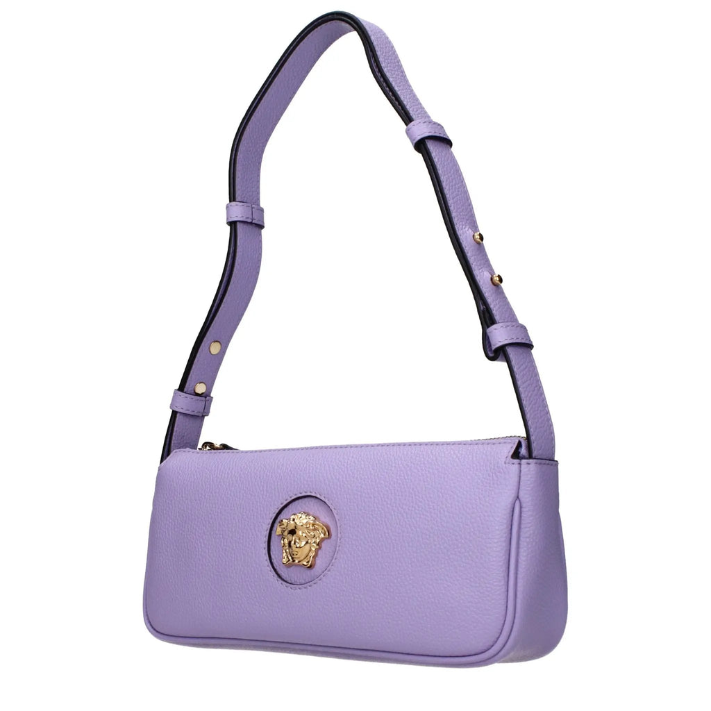 Sac porté épaule en cuir violet Versace