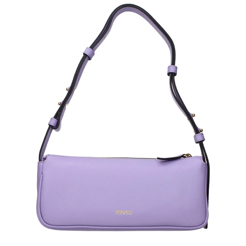 Sac porté épaule en cuir violet Versace
