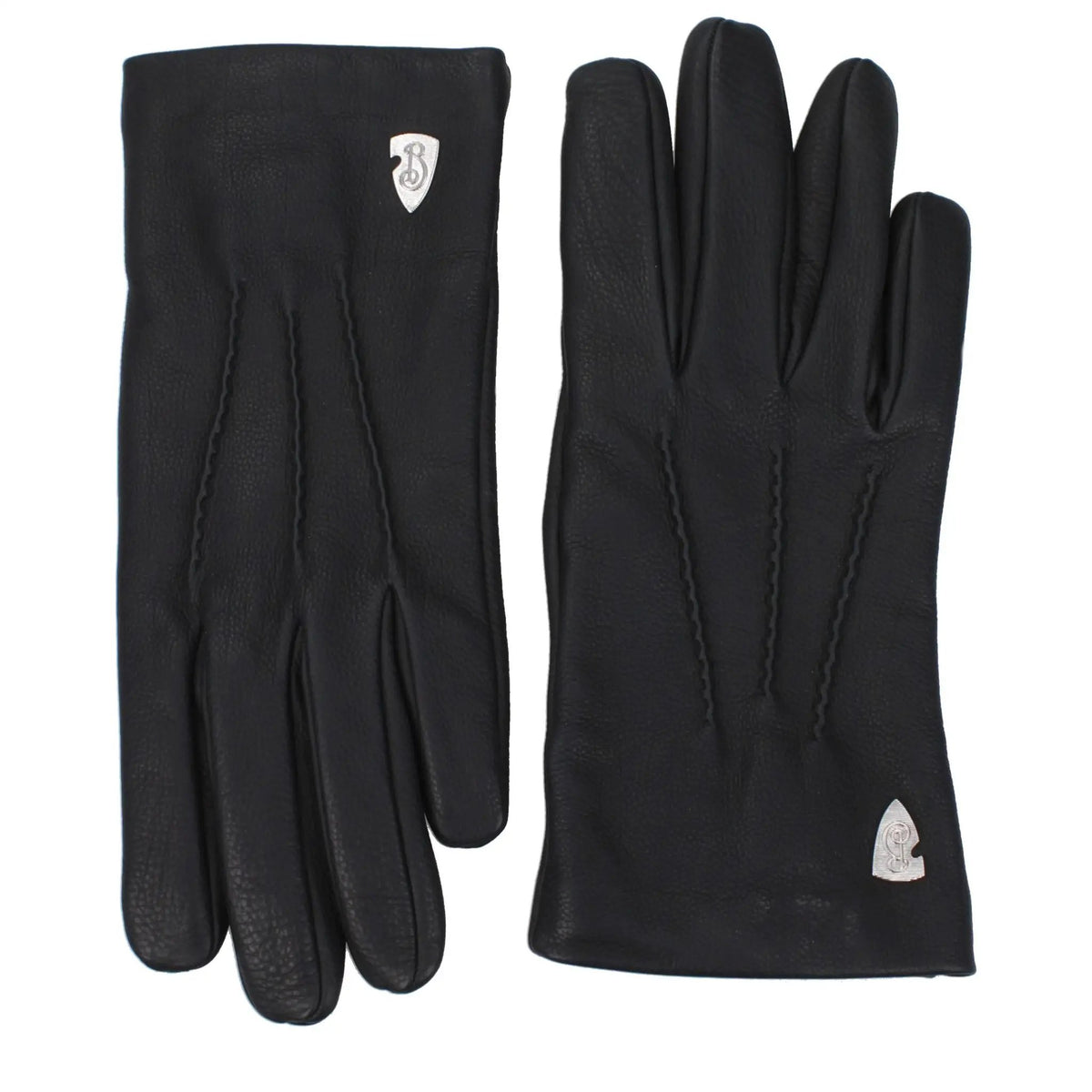 Gants en cuir noir Burberry
