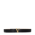 Ceinture classique en cuir noir Versace
