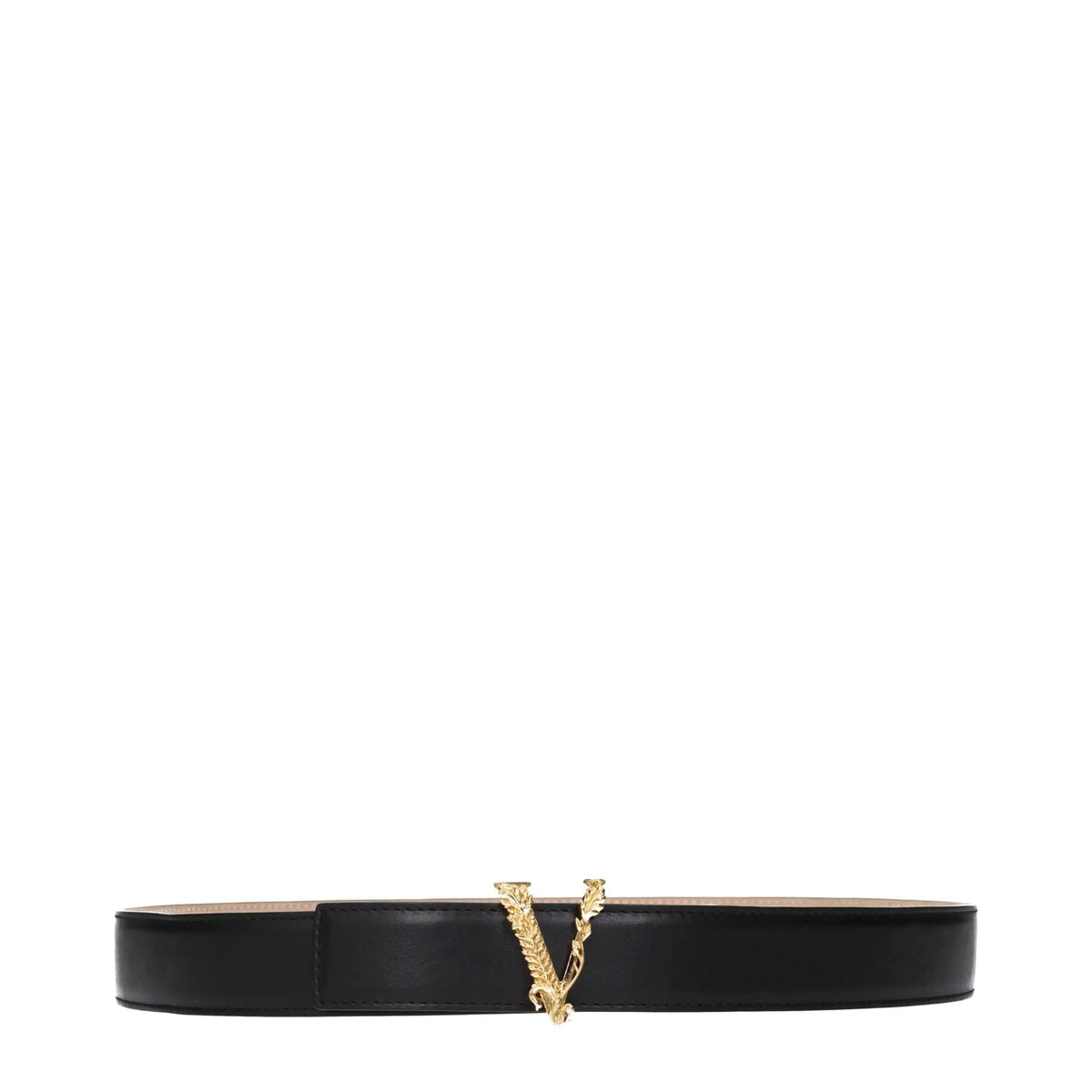 Ceinture classique en cuir noir Versace