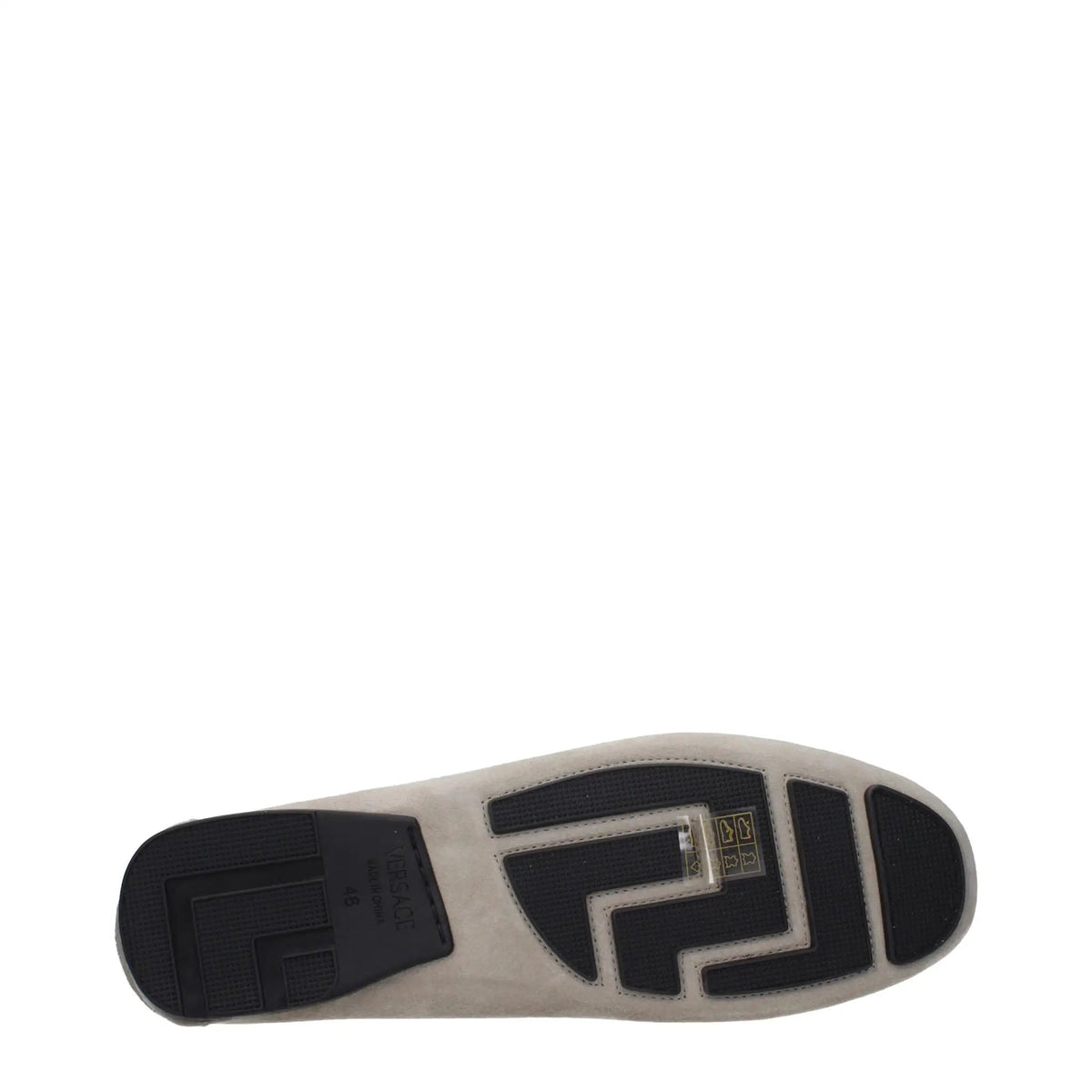 Mocassins en cuir gris à enfiler Versace
