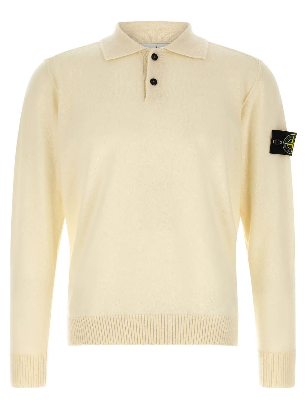 Stone Island White Virgin Wool Cardigan