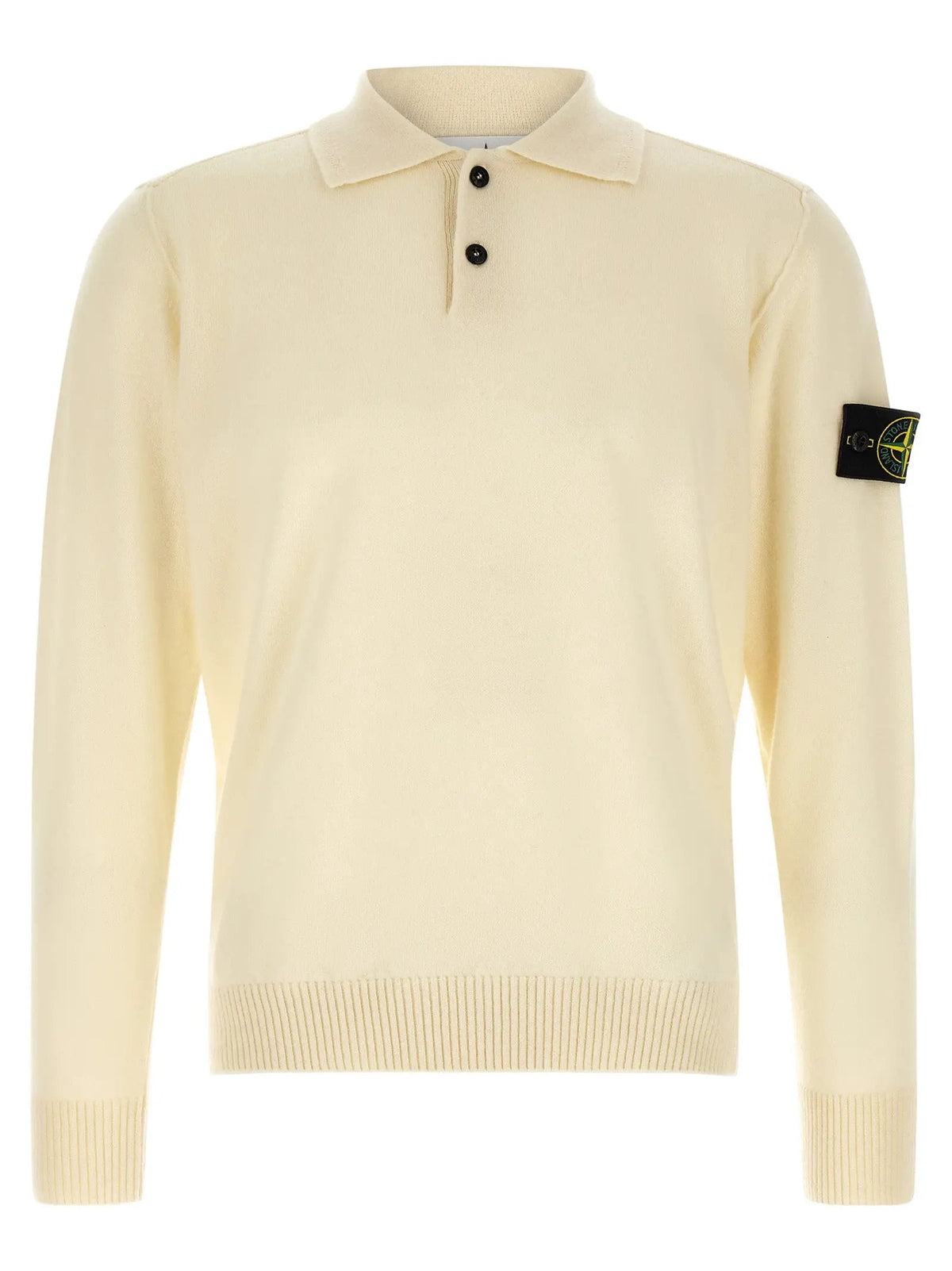 Stone Island White Virgin Wool Cardigan