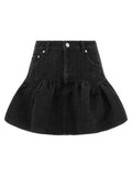 Ganni Black Cotton Long Skirt