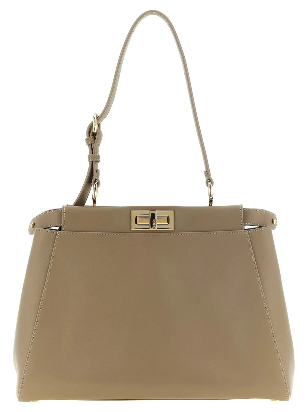Sac porté épaule Fendi en cuir de veau gris