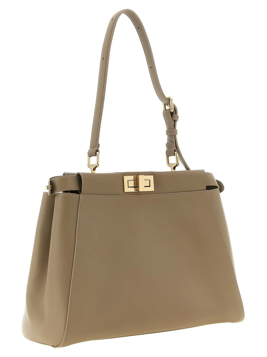 Sac porté épaule Fendi en cuir de veau gris