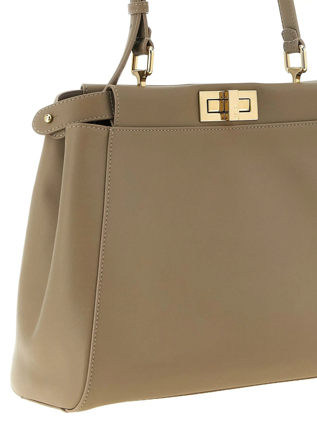 Sac porté épaule Fendi en cuir de veau gris