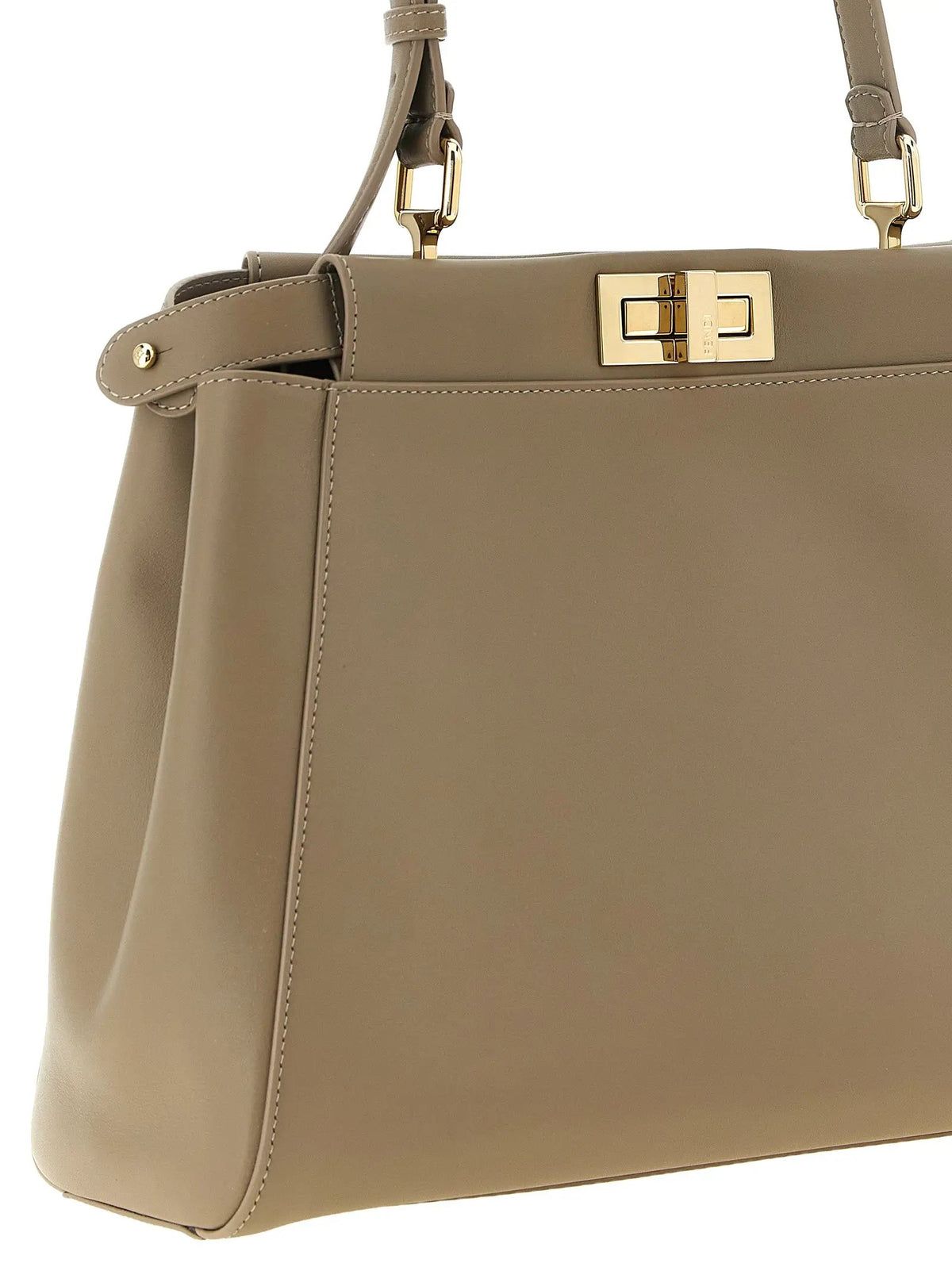 Sac porté épaule Fendi en cuir de veau gris