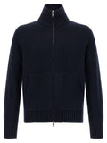 Moncler Blue Virgin Wool Cardigan