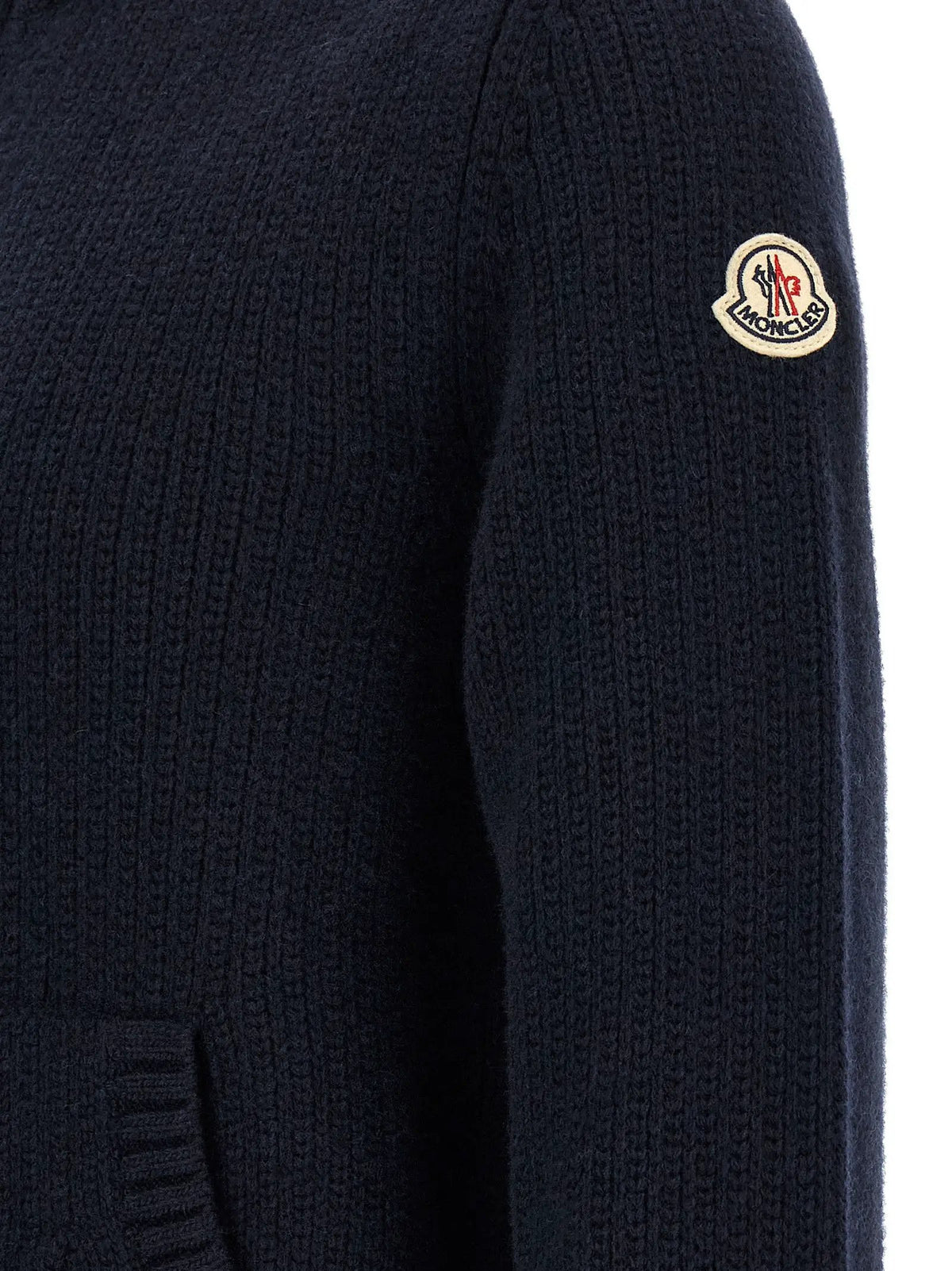 Moncler Blue Virgin Wool Cardigan