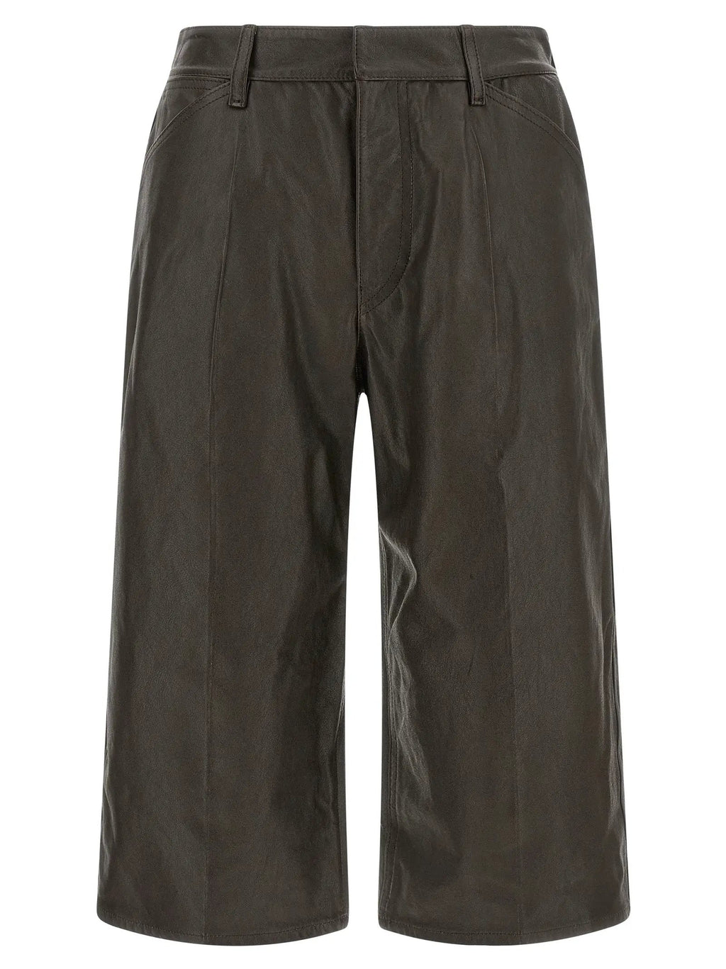 Lemaire Brown Calfskin Bermuda Shorts