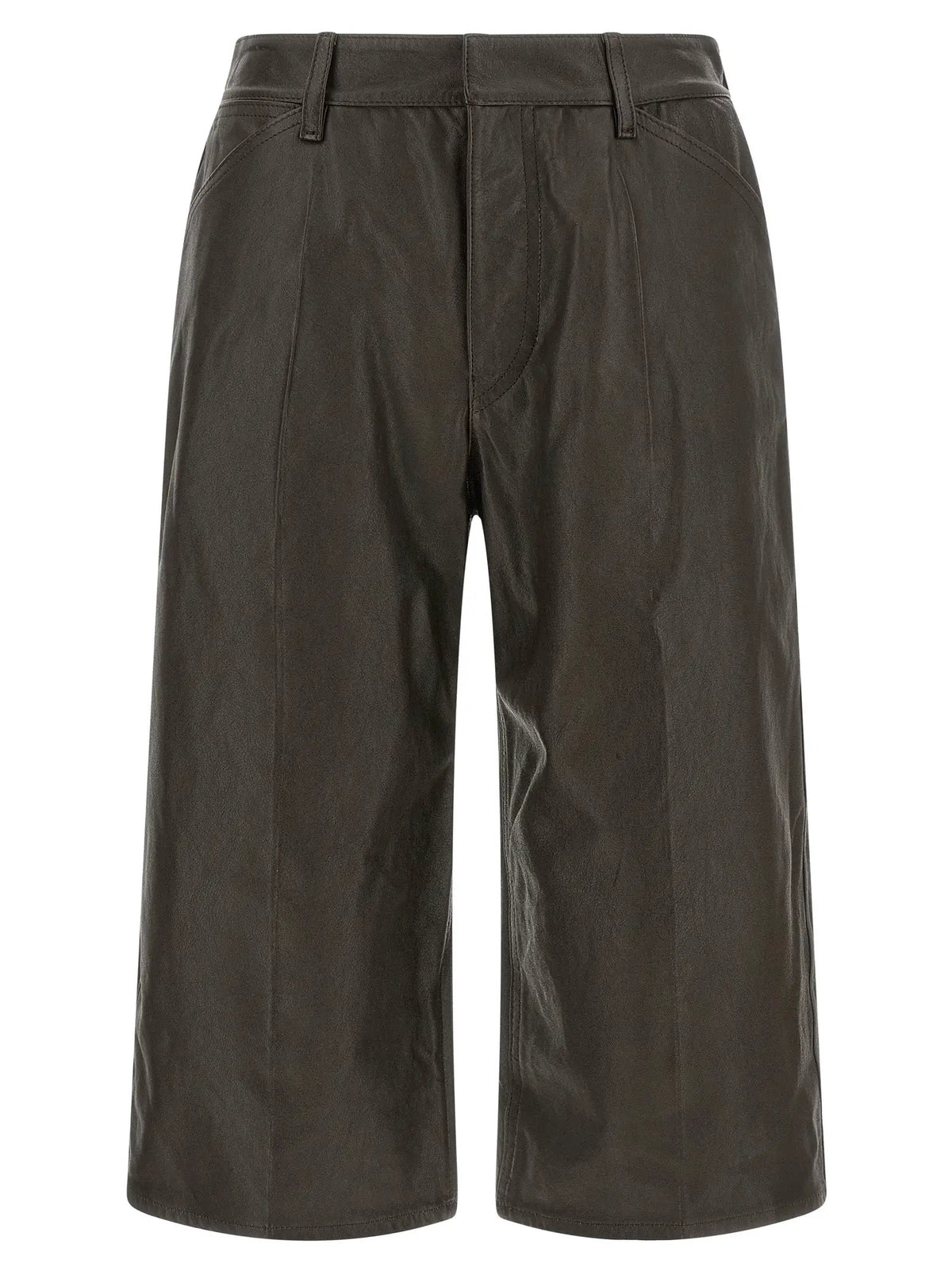 Lemaire Brown Calfskin Bermuda Shorts