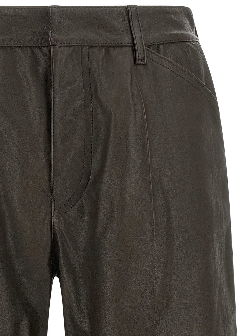 Lemaire Brown Calfskin Bermuda Shorts