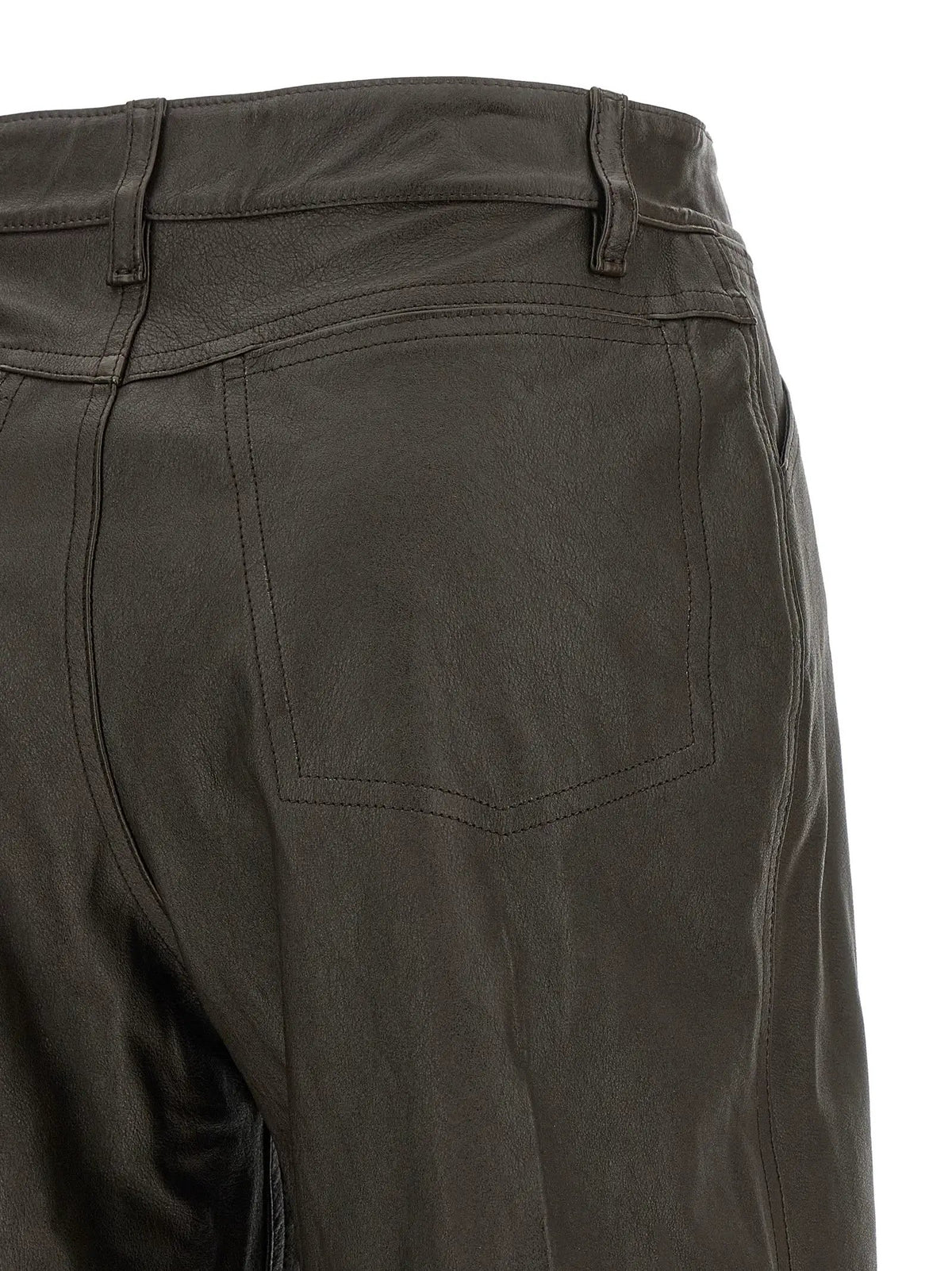 Lemaire Brown Calfskin Bermuda Shorts