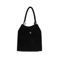 Vivienne Westwood Black Suede Leather Shoulder Bag