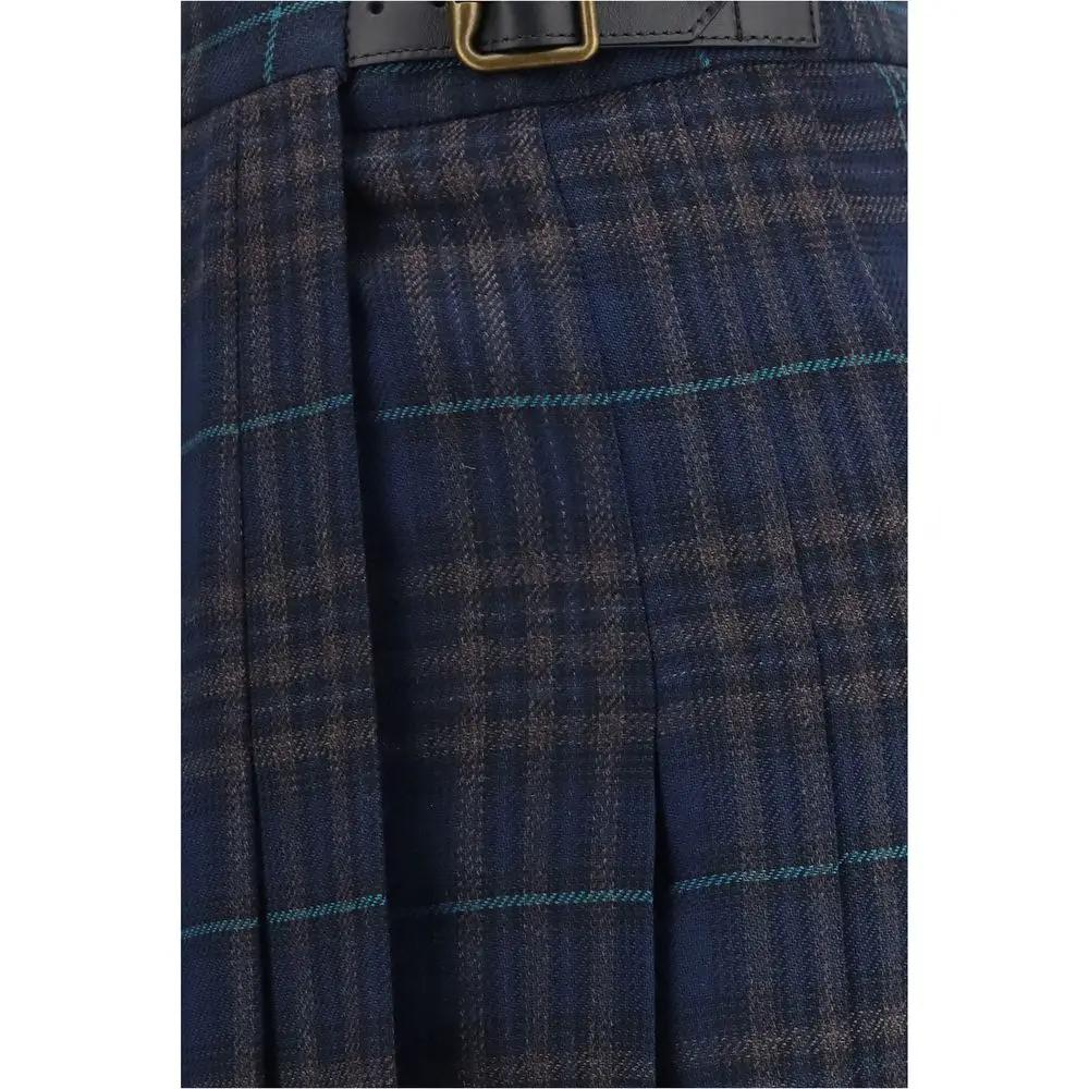 Jupe longue en polyester bleu Burberry