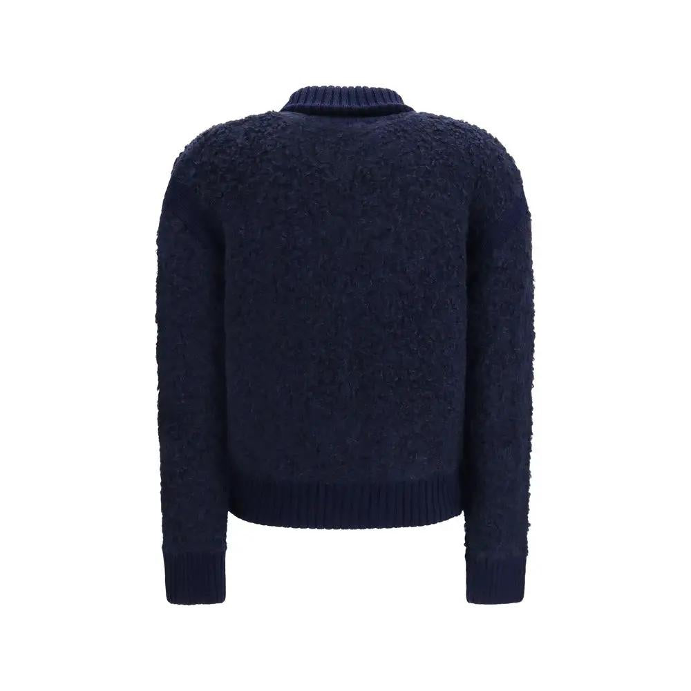 Jacob Cohen Blue Alpaca Vicugna Pacos Cardigan