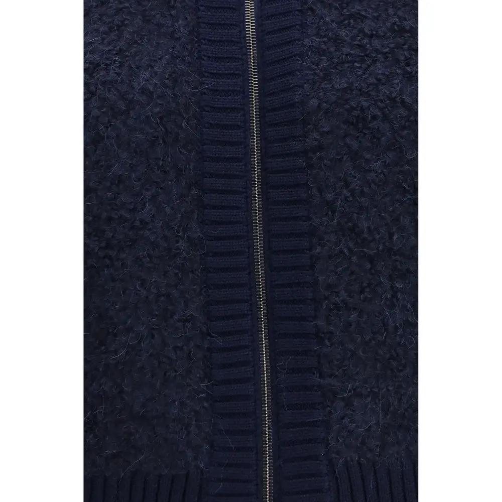 Jacob Cohen Blue Alpaca Vicugna Pacos Cardigan