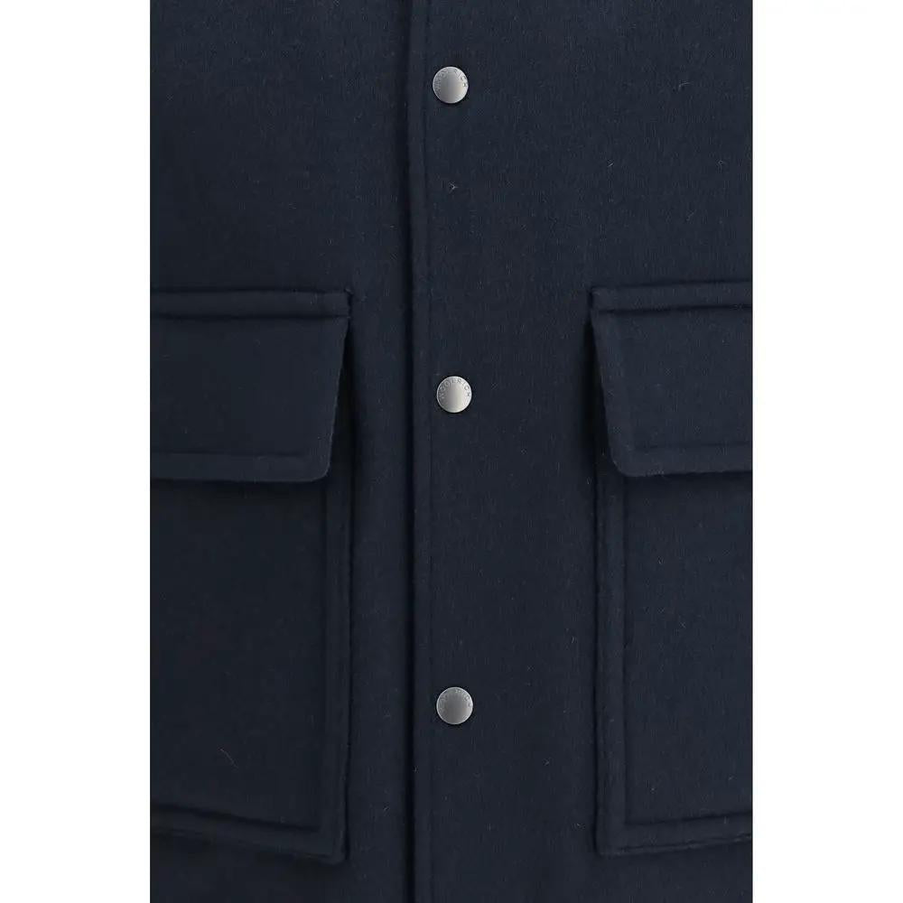 Woolrich Blue Wool Oves Aries Bomber