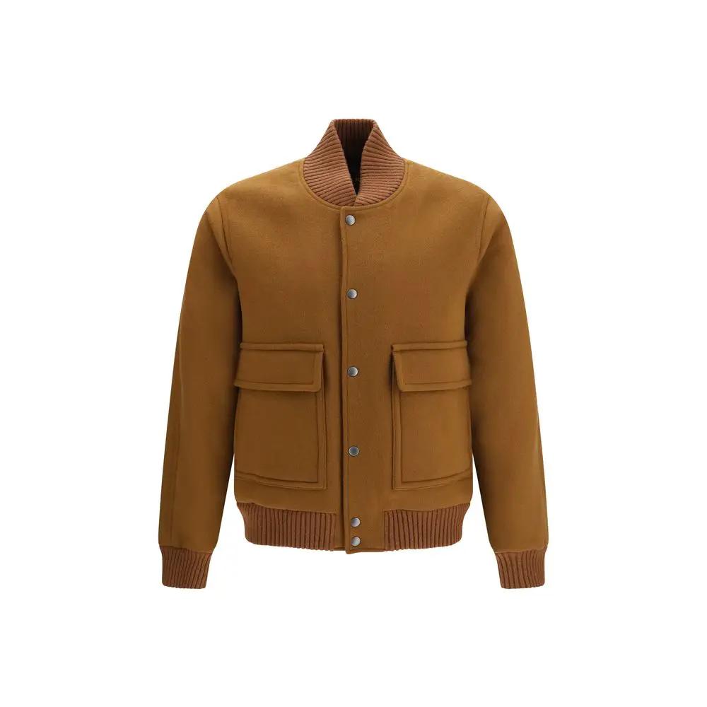 Woolrich Woolrich Brown Wool Oves Aries Bomber