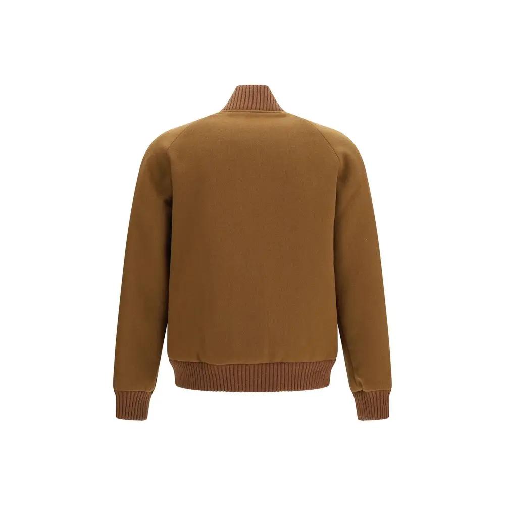 Woolrich Woolrich Brown Wool Oves Aries Bomber