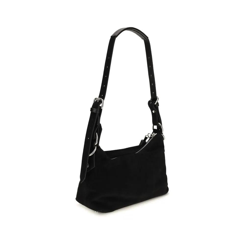 Vivienne Westwood Black Suede Leather Shoulder Bag
