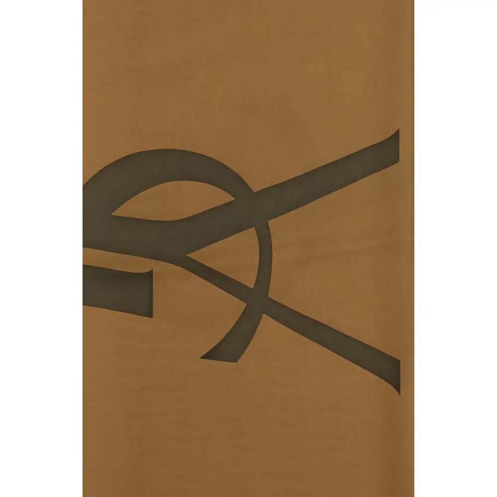 Saint Laurent Saint Laurent Brown Silk Scarf