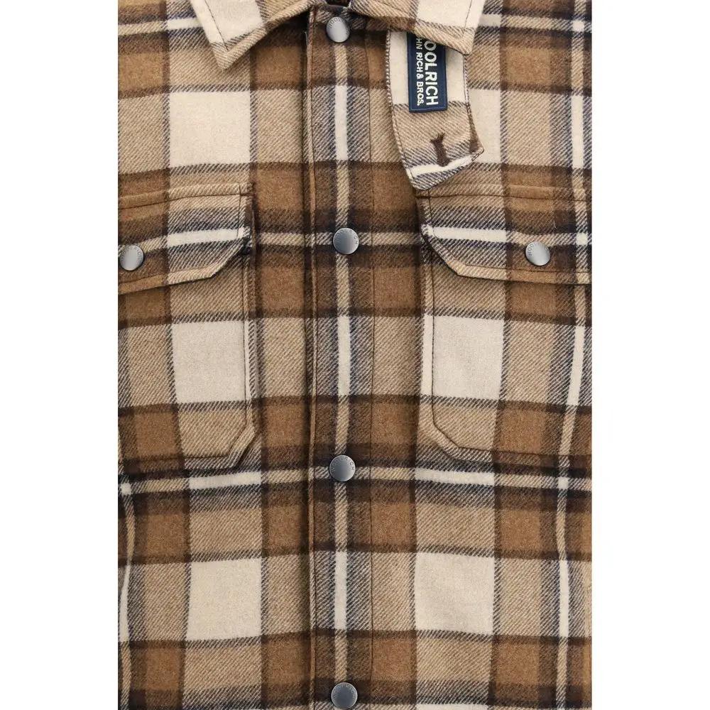 Woolrich Brown Wool Oves Aries Full-Length Jacket