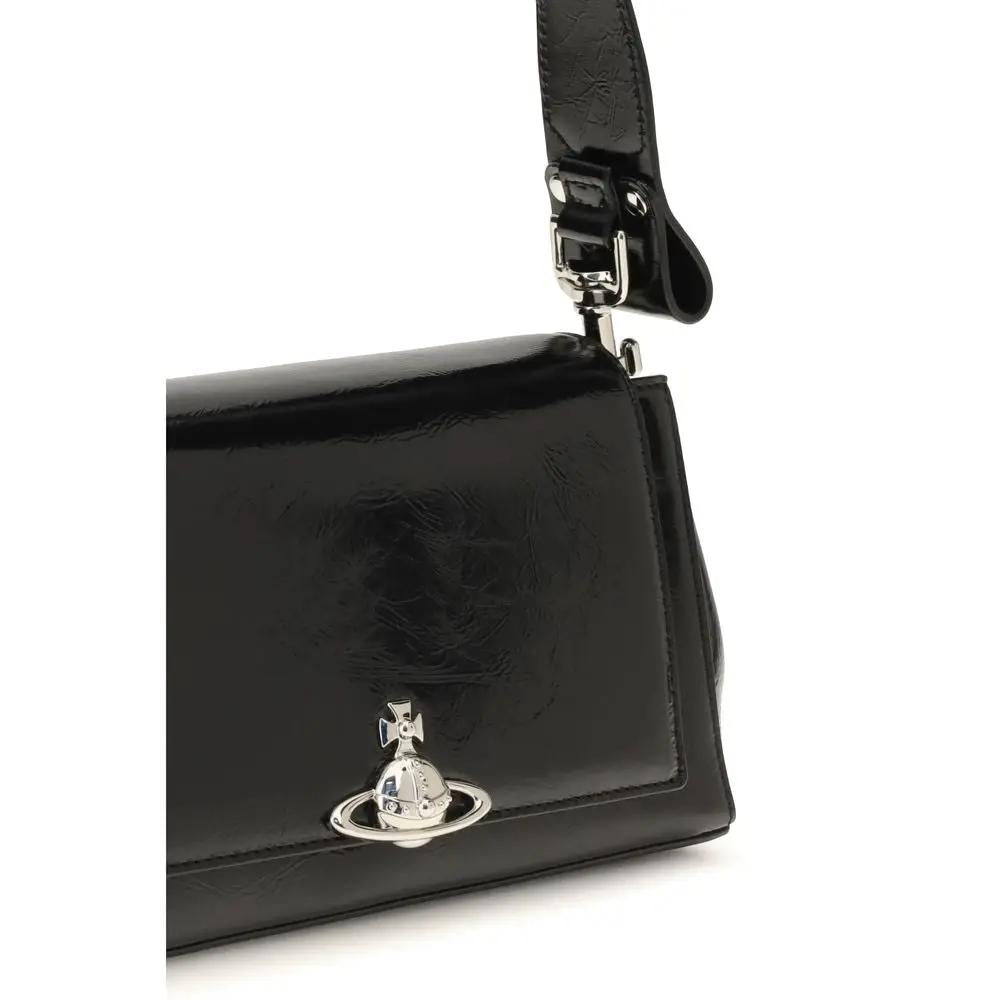 Sac à main Vivienne Westwood en cuir de veau noir Bos Taurus
