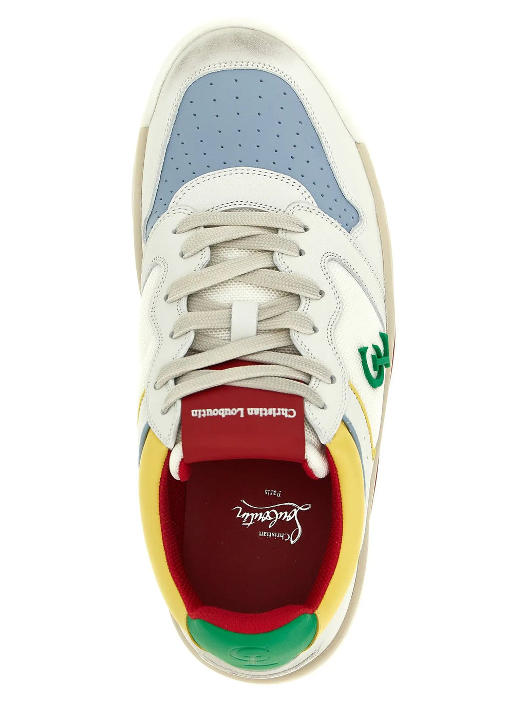 Baskets de sport Christian Louboutin en cuir de veau multicolore