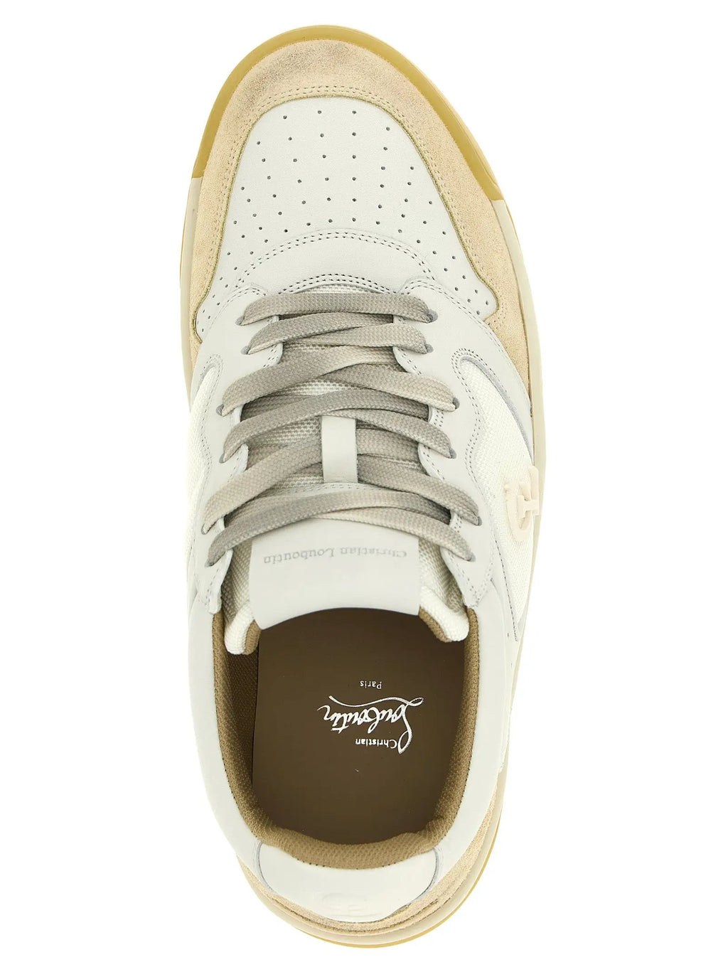 Baskets basses Christian Louboutin en veau beige