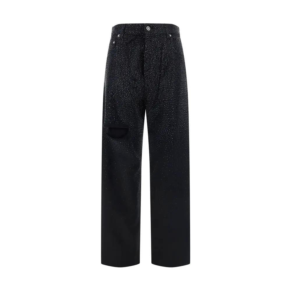 Pantalon décontracté en coton noir Golden Goose