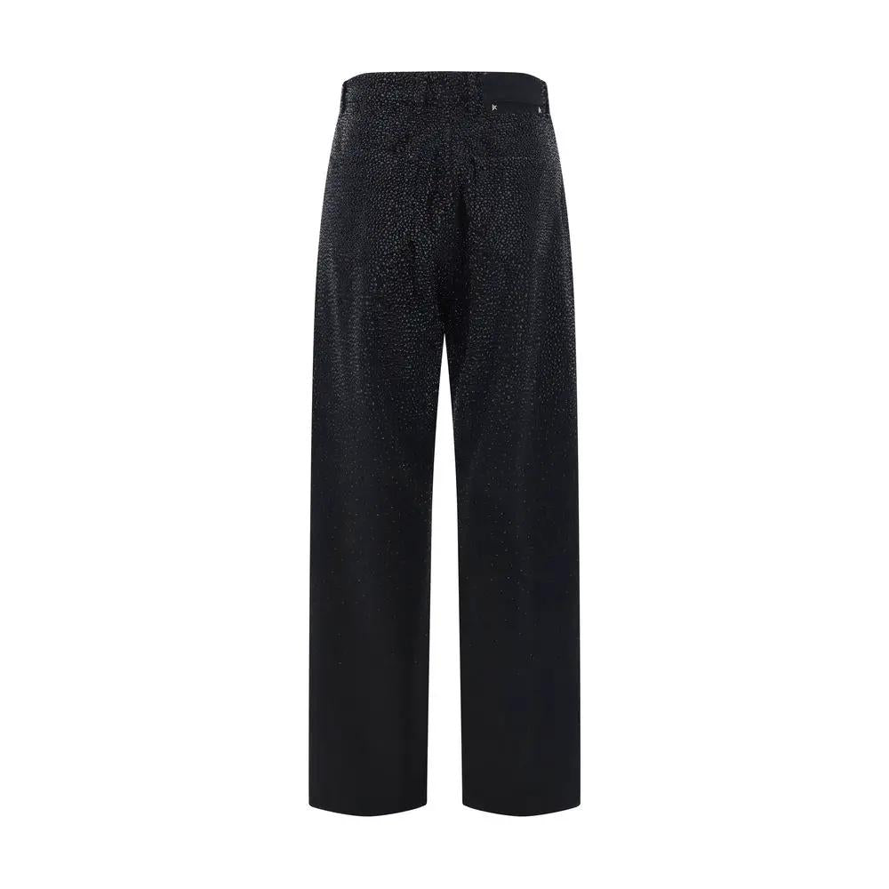 Pantalon décontracté en coton noir Golden Goose