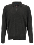 Kiton Gray Wool Polo Shirt