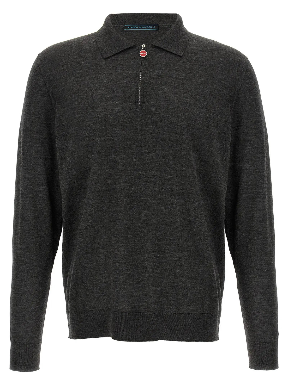 Kiton Gray Wool Polo Shirt