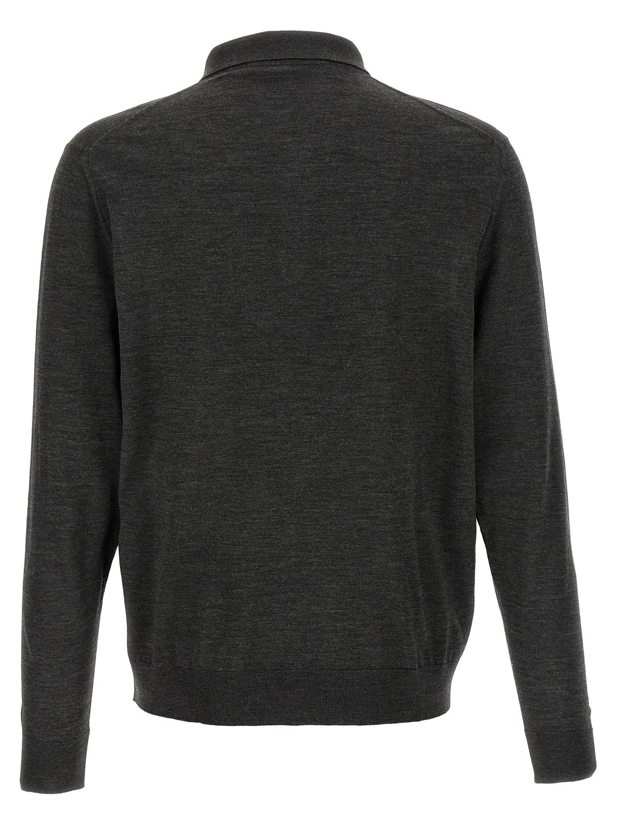 Kiton Gray Wool Polo Shirt