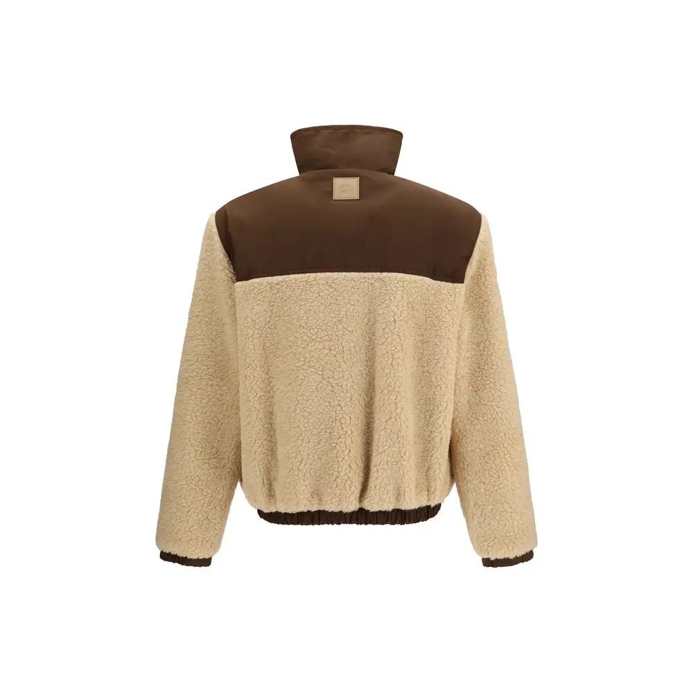 Ami Paris Beige Polyester Full-Length Jacket