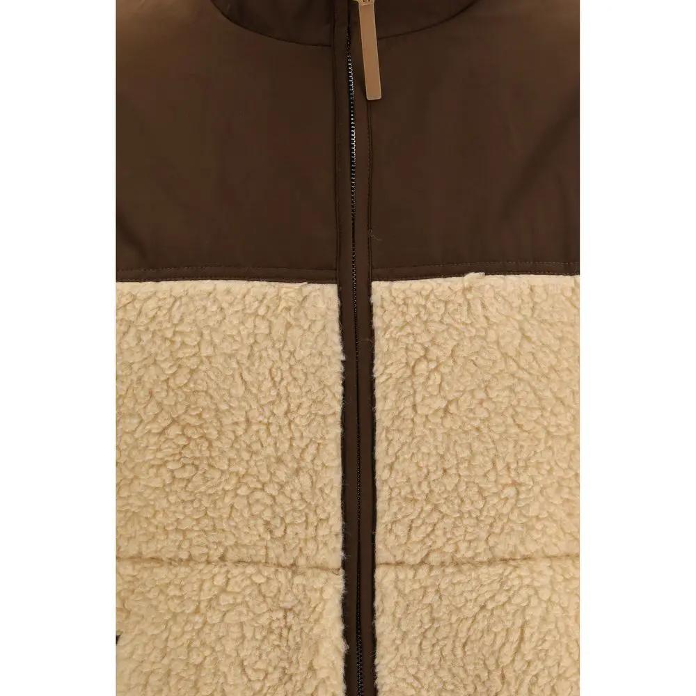 Ami Paris Beige Polyester Full-Length Jacket